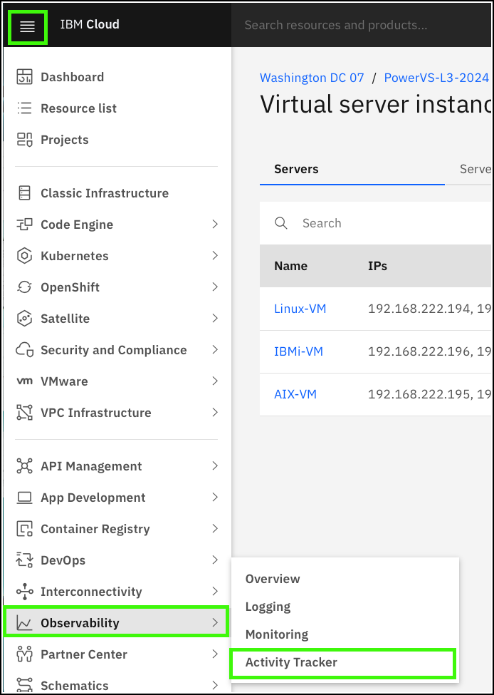 IBM Activity Tracker IBM Power Virtual Server Level 3 Demonstration Guide